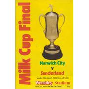 NORWICH CITY V SUNDERLAND 1985 (MILK CUP FINAL) FOOTBALL PROGRAMME