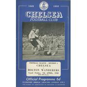 CHELSEA V BOLTON WANDERERS 1949-50 FOOTBALL PROGRAMME