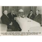 OLYMPIC GAMES 1952 - NURMI, KOLEHMAINEN, BINKS & LADOUMEGUE PRESS PHOTOGRAPH (SIGNED BY JOE BINKS)