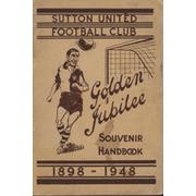 SUTTON UNITED FOOTBALL CLUB - GOLDEN JUBILEE SOUVENIR HANDBOOK