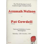 AZUMAH NELSON V PAT COWDELL 1985 BOXING PRESS KIT