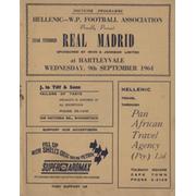 WESTERN PROVINCE V REAL MADRID 1964 FOOTBALL PROGRAMME