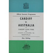 CARDIFF V AUSTRALIA 1966-67 RUGBY PROGRAMME