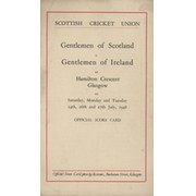 GENTLEMEN OF SCOTLAND V GENTLEMEN OF IRELAND 1948 CRICKET SCORECARD