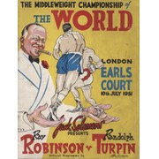 SUGAR RAY ROBINSON V RANDOLPH TURPIN 1951 BOXING PROGRAMME