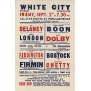 AL DELANEY V JACK LONDON 1938 BOXING FLYER POSTER