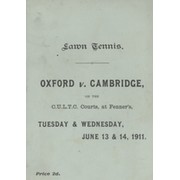 OXFORD V CAMBRIDGE 1911 LAWN TENNIS PROGRAMME