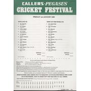 ENGLAND XI V REST OF THE WORLD XI 1986 (JESMOND) CRICKET SCORECARD - BOTHAM