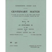 KIDDERMINSTER CRICKET CLUB V AN INVITATION XI 1970 CRICKET SCORECARD