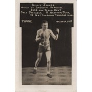 BILLY JONES BOXING POSTCARD