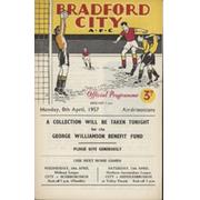 BRADFORD CITY V AIRDRIEONIANS (GEORGE WILLIAMSON BENEFIT) 1957 FOOTBALL PROGRAMME