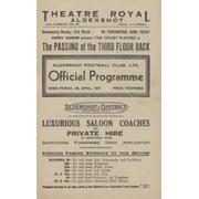 ALDERSHOT V READING 1946-47 FOOTBALL PROGRAMME