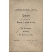 SCOTLAND V SOUTH AFRICA 1906 RUGBY DINNER MENU