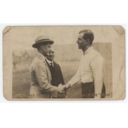 ARTHUR GRIMSDELL (TOTTENHAM HOTSPUR) MEETS PRINCE OF WALES 1920-21 FOOTBALL POSTCARD