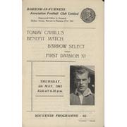 BARROW SELECT V FIRST DIVISION  XI (TOMMY CAHILL BENEFIT) 1960-61 FOOTBALL PROGRAMME