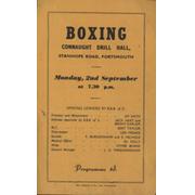 DUDLEY COX V DENNIS WIMGRAVE (PORTSMOUTH) 1957 BOXING PROGRAMME