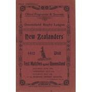 AUSTRALIA (QUEENSLAND) V NEW ZEALAND 1912 RUGBY LEAGUE PROGRAMME