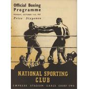 AL ROTH V JACK LYDEN 1937 BOXING PROGRAMME
