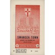 LINCOLN CITY V SWANSEA TOWN 1959-60 FOOTBALL PROGRAMME