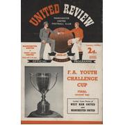 MANCHESTER UNITED V WEST HAM UNITED 1956-57 (FA YOUTH CUP FINAL) FOOTBALL PROGRAMME