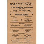 WRESTLING FLYER 1966 (WEST SANDS) - INCLUDING JOHN WINTER, THE KID, MEL JAMES ETC.
