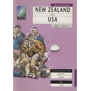 NEW ZEALAND V USA 1991 WORLD CUP RUGBY PROGRAMME