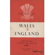 WALES V ENGLAND 1957 RUGBY PROGRAMME (ENGLAND GRAND SLAM SEASON)