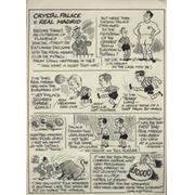CRYSTAL PALACE V. REAL MADRID 1962 CARTOON STRIP (ORIGINAL ARTWORK)