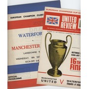 MANCHESTER UNITED V WATERFORD 1968 (BOTH LEGS) FOOTBALL PROGRAMMES