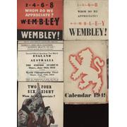 WEMBLEY LIONS SPEEDWAY - A COLLECTION OF CALENDARS/NEWSLETTERS, 1948-52 (5 ITEMS)