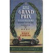 BRITISH GRAND PRIX 1952 MOTOR RACING PROGRAMME