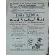 ANNUAL SCHOOLBOYS MATCH 1957 RUGBY UNION PROGRAMME