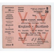 ENGLAND V SCOTLAND 1942 FOOTBALL TICKET
