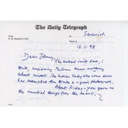 JIM SWANTON 1998 CRICKET LETTER TO JOHN WOODCOCK