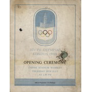 LONDON OLYMPICS 1948 OPENING CEREMONY PROGRAMME