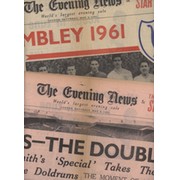 TOTTENHAM HOTSPUR V LEICESTER CITY F.A. CUP FINAL 1961 - EVENING NEWS SPECIALS (2 NEWSPAPERS)