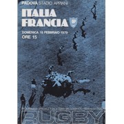 ITALY V FRANCE 1979 RUGBY UNION PROGRAMME