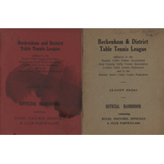 BECKENHAM AND DISTRICT TABLE TENNIS LEAGUE OFFICIAL HANDBOOKS 1961/62 - 1962/63 (2 ISSUES)