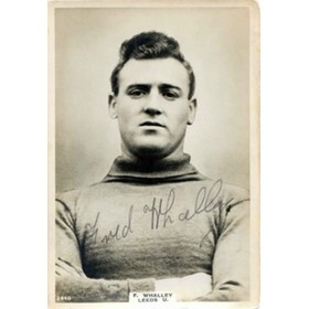 FRED WHALLEY (LEEDS UNITED) SIGNED LARGE PINNACE CARD