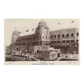 WEMBLEY STADIUM, 1924 FOOTBALL POSTCARD