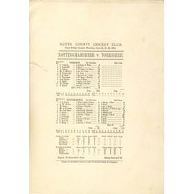 NOTTINGHAMSHIRE V YORKSHIRE 1901 CRICKET SCORECARD - NOTTS BOWLED OUT FOR 13