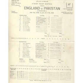 ENGLAND V PAKISTAN 1962 (EDGBASTON) CRICKET SCORECARD