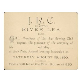 IBIS ROWING CLUB (CLAPTON) 1890 INVITATION CARD