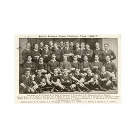 SOUTH AFRICAN RUGBY TEAM 1906-07 RUGBY POSTCARD