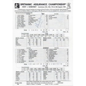 KENT V SOMERSET 1996 (WALKER 275 NOT OUT) SIGNED CRICKET SCORECARD