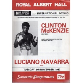 CLINTON MACKENZIE V LUCIANO NAVARRA 1982 (INCLUDING FRANK BRUNO) BOXING PROGRAMME