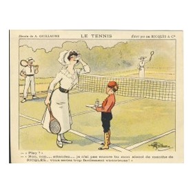 RICQLES TENNIS ADVERTISING CARD C 1910