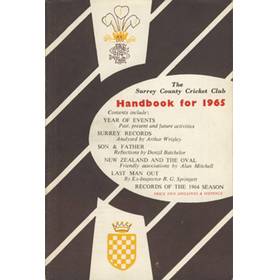 SURREY COUNTY CRICKET CLUB HANDBOOK FOR 1965
