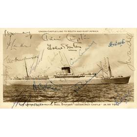 ENGLAND 1956-57 SIGNED CRICKET POSTCARD