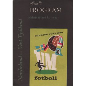 NORTHERN IRELAND V WEST GERMANY 1958 (WORLD CUP GROUP MATCH) FOOTBALL PROGRAMME